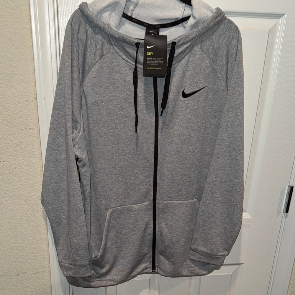 Nike Men’s Training Heather Gray Zip-Up Jacket-NWT XL